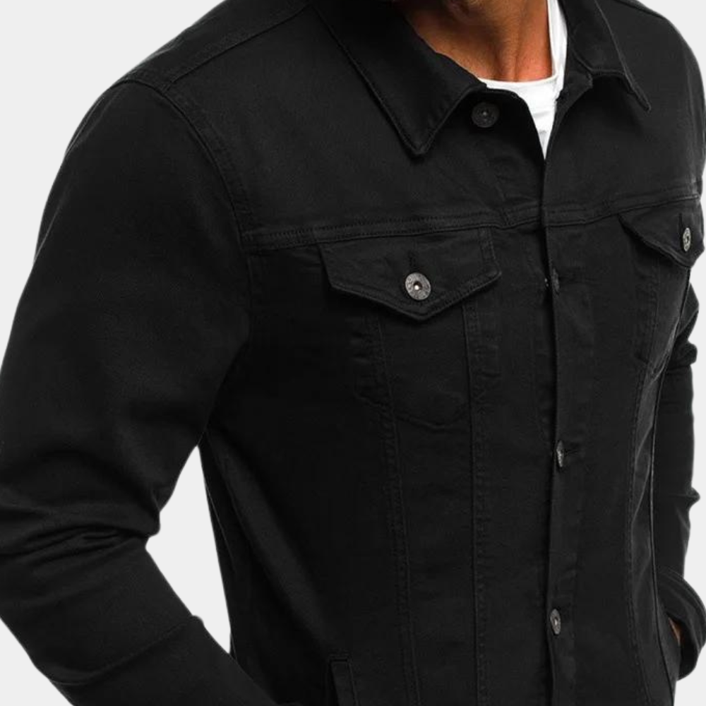 Chaqueta vaquera clásica para hombre, modelo trucker de denim, ideal para entretiempo.