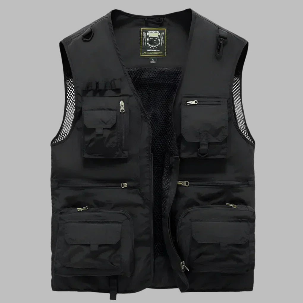 Chaleco ligero táctico de hombre para exterior, perfecto para viajes, senderismo y pesca. Multibolsillos.