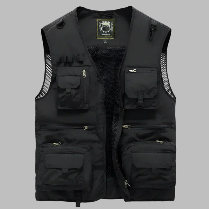 Chaleco ligero táctico de hombre para exterior, perfecto para viajes, senderismo y pesca. Multibolsillos.