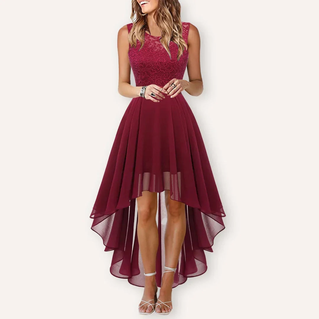 Vestido de noche MARILLA asimétrico para mujer, glamour sofisticado para cualquier celebración elegante.