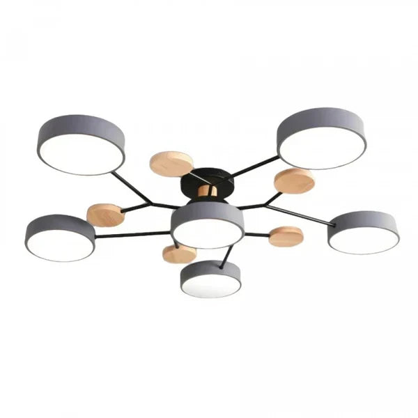 Iluminación LED escandinava, candelabro moderno ramificado, luz ambiental para casa.