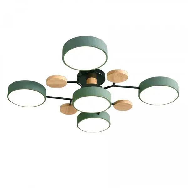 Diseño de candelabro LED escandinavo, ramificado, luz de techo para ambientes modernos.