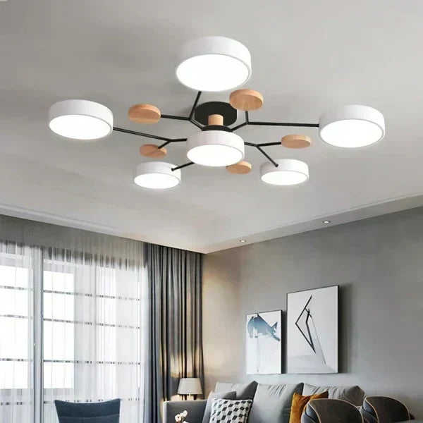 Decoración de techo LED, candelabro ramificado escandinavo, iluminación moderna y elegante.