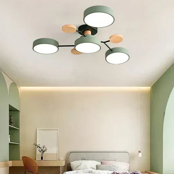 Candelabro LED para techo, diseño escandinavo ramificado, luz moderna para el hogar.