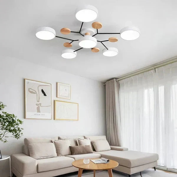 Luz LED de diseño escandinavo, candelabro ramificado, decoración moderna para techo.