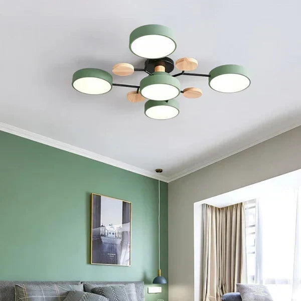 Candelabro LED ramificado escandinavo, iluminación de techo moderna para el hogar.