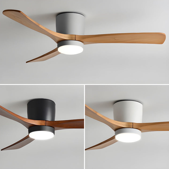 Elegante ventilador de techo moderno con luz LED, estilo nórdico, para tu hogar.