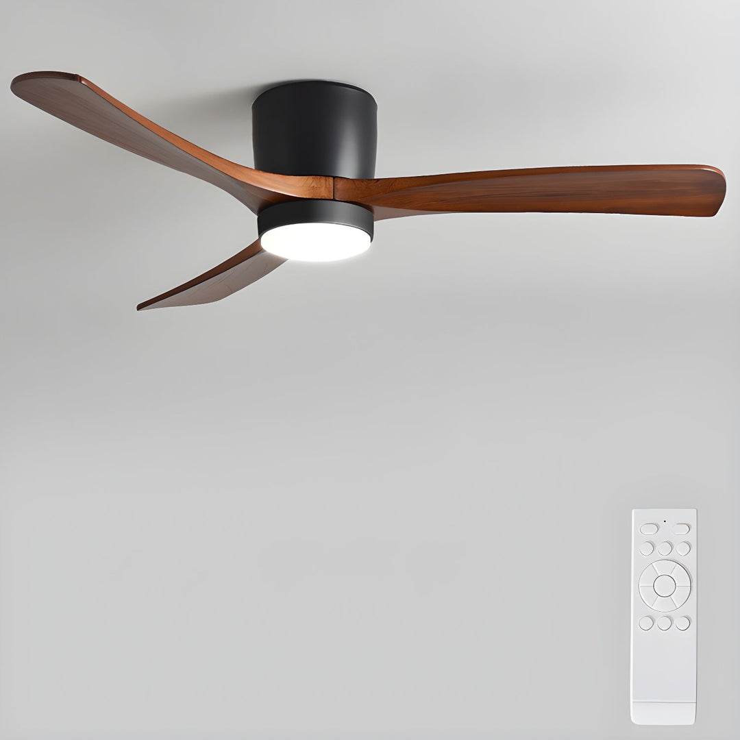 Ventilador de techo nórdico con luz LED, control remoto, para decoración moderna y funcional.