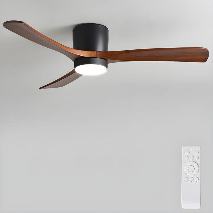 Ventilador de techo nórdico con luz LED, control remoto, para decoración moderna y funcional.