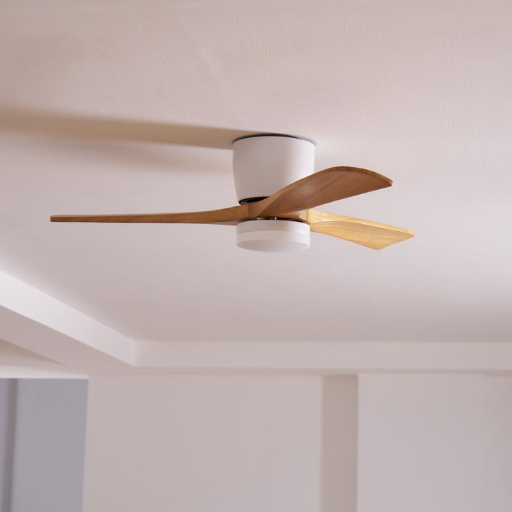 Crea ambientes: Ventilador de techo moderno con luz LED, madera, nórdico y control remoto.