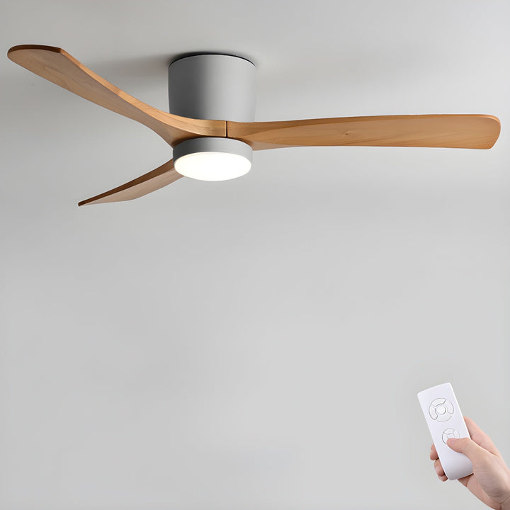 Para un hogar moderno: Ventilador de techo LED, madera, nórdico, silencioso, control remoto.