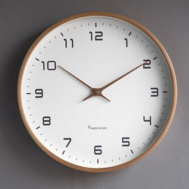 Reloj de pared de madera silencioso y minimalista, diseño escandinavo, decora tu salón con estilo.