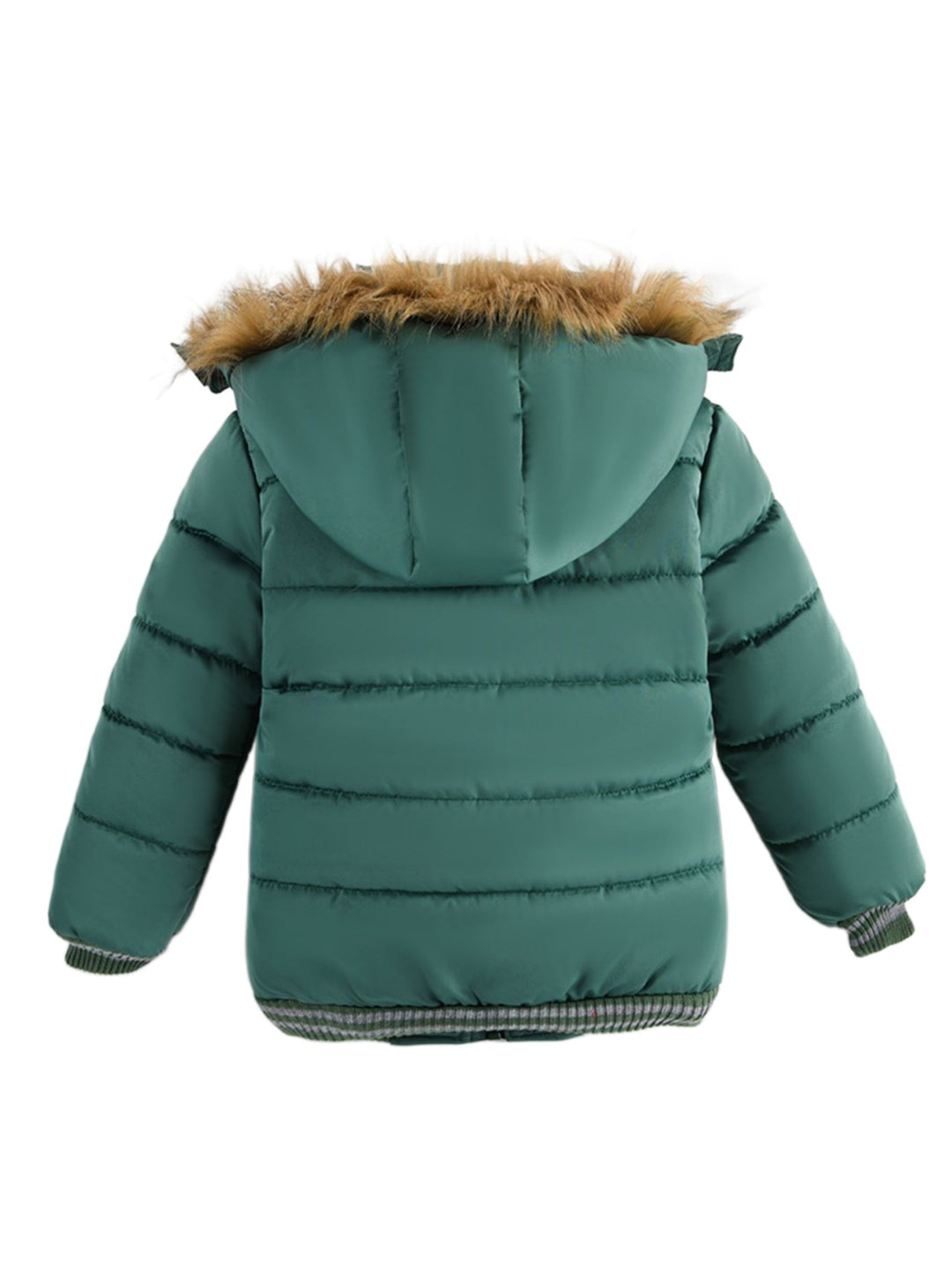 Chaqueta infantil con capucha, acolchada para invierno, perfecta para mantener el calor corporal.