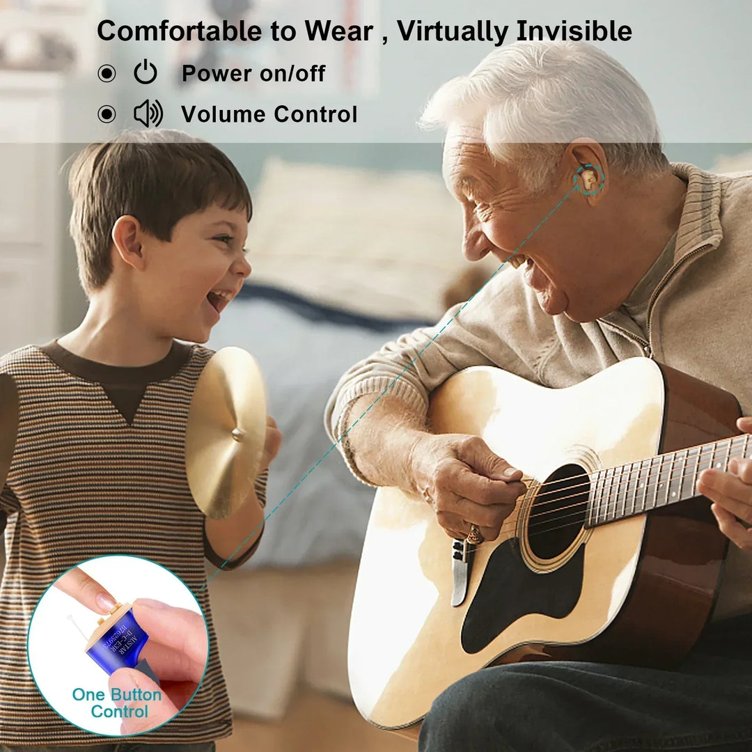 Audífono invisible recargable. Tecnología avanzada para una audición clara y discreta.