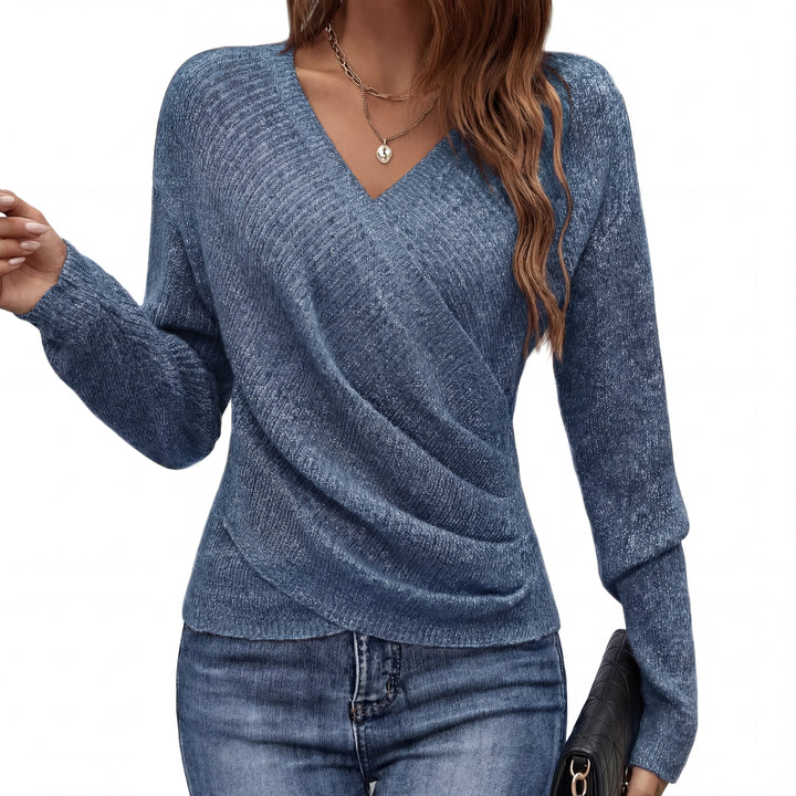 Jersey femenino de manga larga, cómodo y casual, perfecto para un look de otoño.
