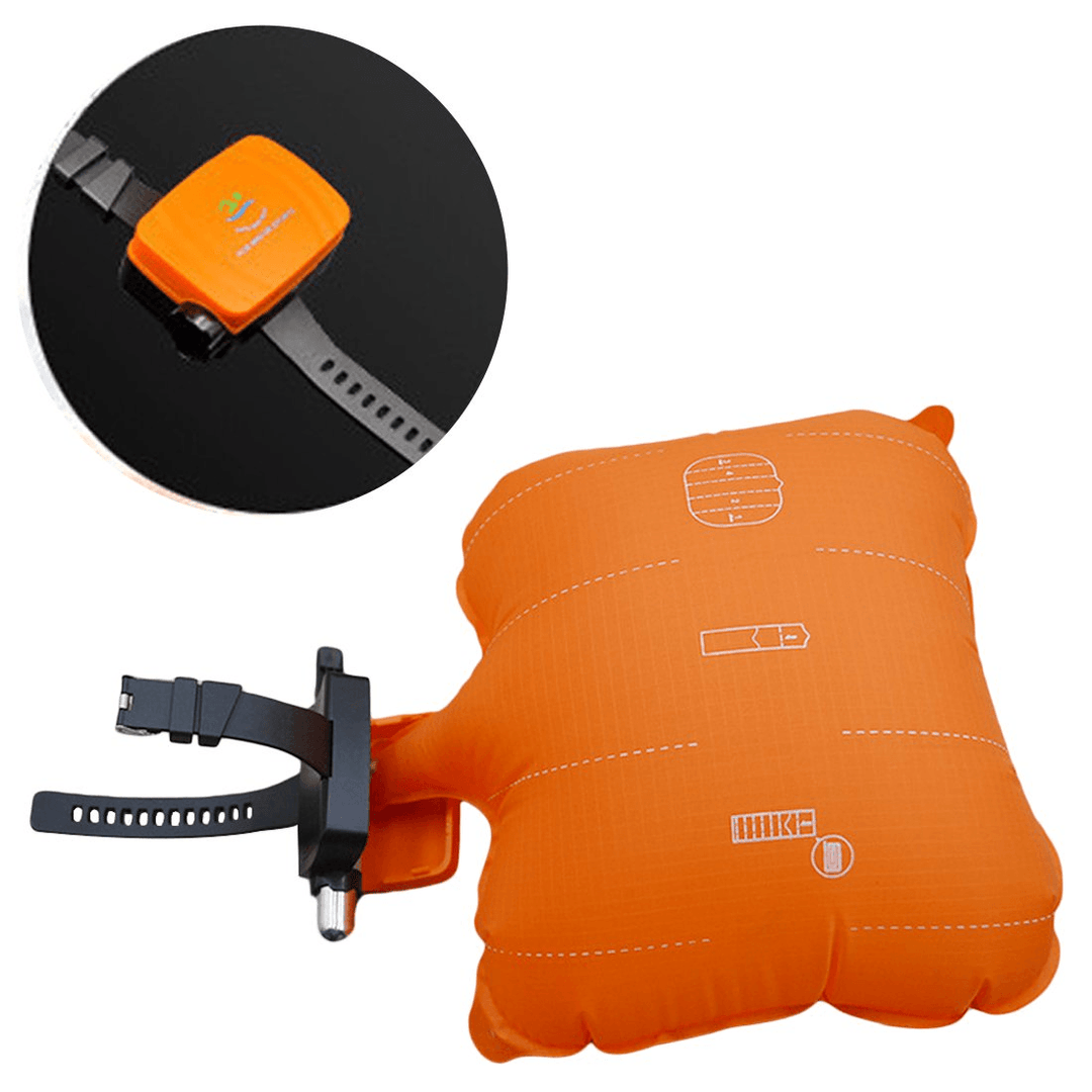 Accesorio de seguridad para deportes acuáticos: pulsera salvavidas inflable de protección.