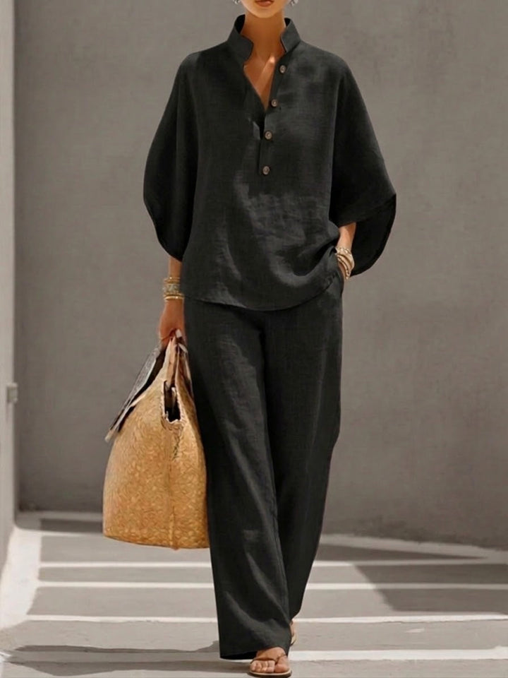 Ropa fluida de mujer: Conjunto de algodón y lino para el verano. Ofrece comodidad, frescura y un toque elegante.