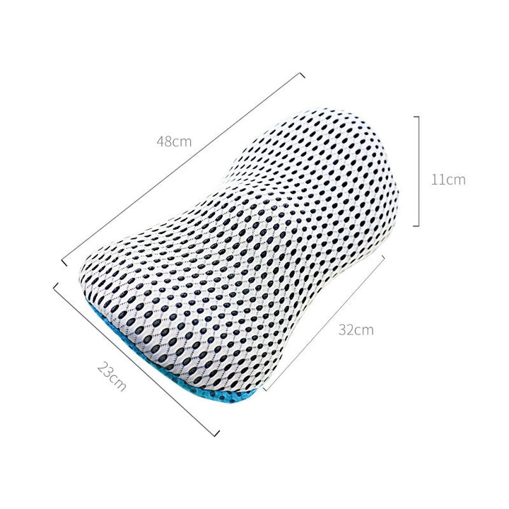Soporte de espalda con espuma viscoelástica, mejora la postura y reduce el dolor lumbar.
