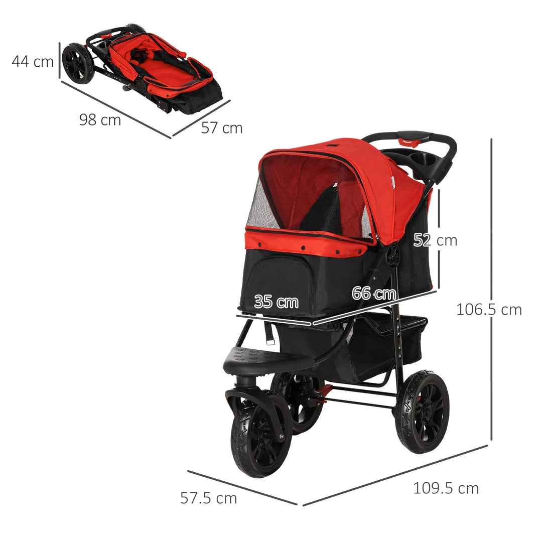 Carrito espacioso para perros, ideal para un gran o dos pequeños. Cochecito de aventura para mascotas, paseos cómodos.