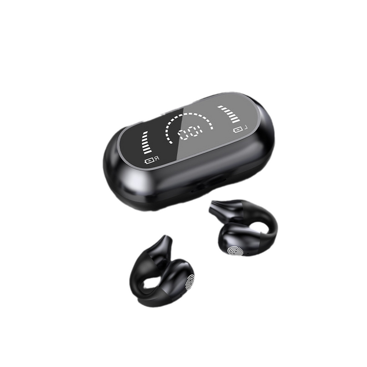 Auriculares deportivos inalámbricos de conducción ósea. Clip seguro para correr, ciclismo y gimnasio.