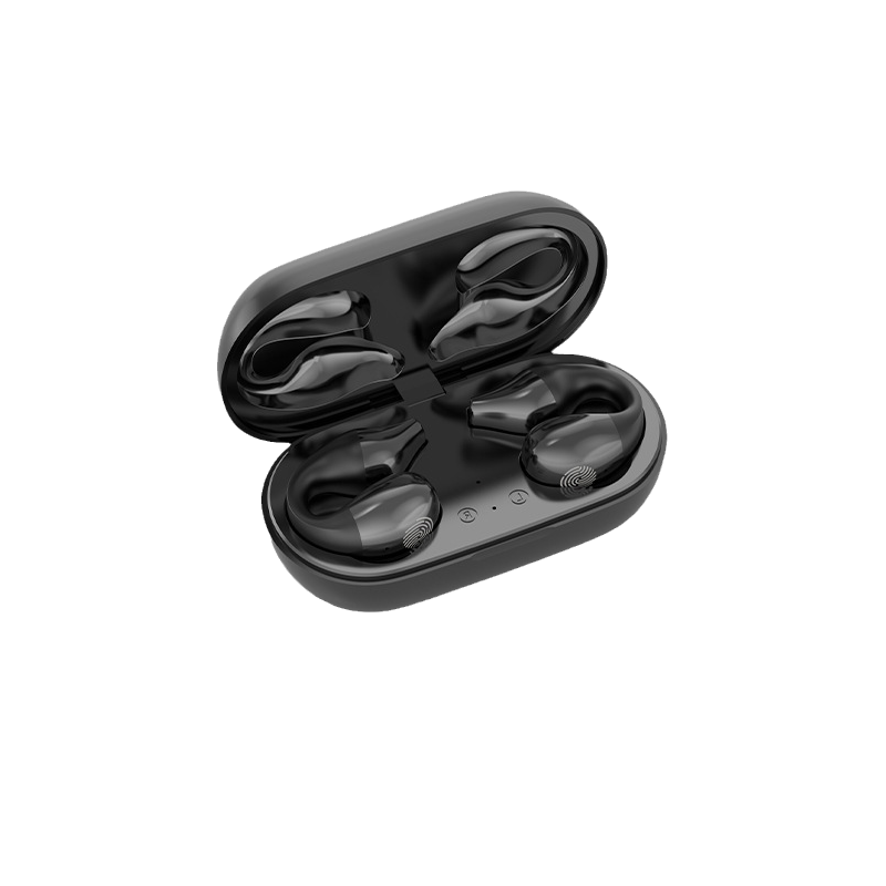 Auriculares inalámbricos de oficina con conducción ósea. Manos libres, estéreo, tipo clip para productividad.