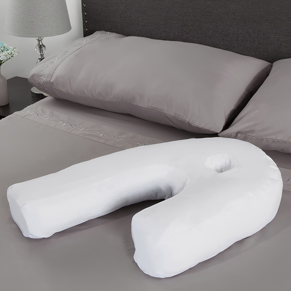 Almohada ergonómica para durmientes de lado. Mejora el descanso, el confort y alivia presión en oreja y cervical.