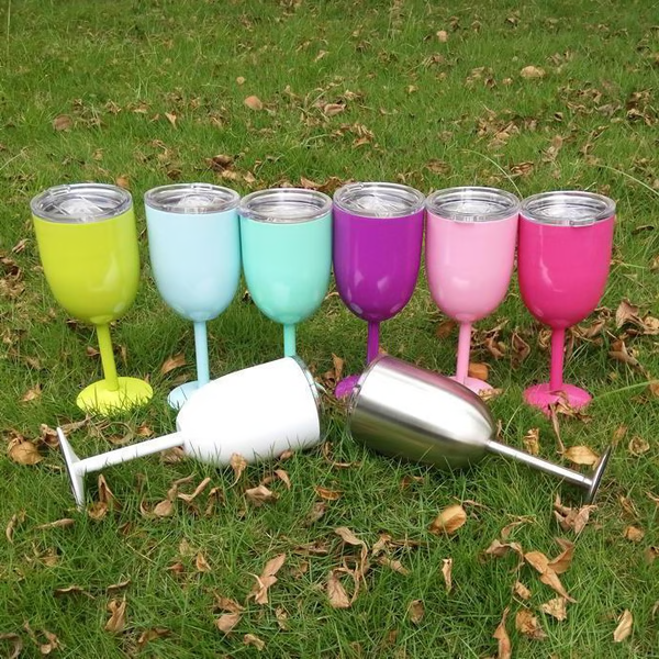 Elegantes copas de vino térmicas de acero inoxidable. Regalo perfecto para disfrutar al exterior.