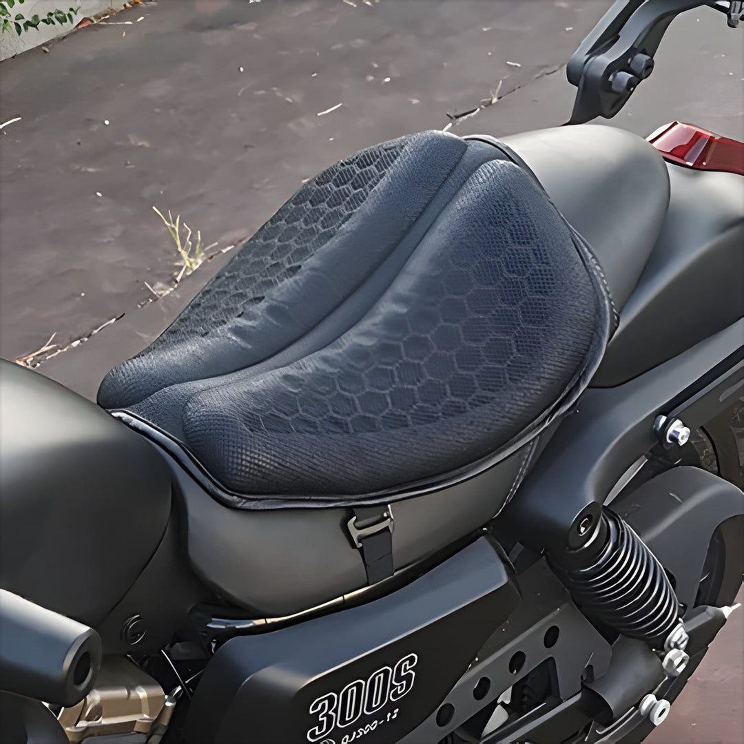 Almohadilla de gel para asiento de motocicleta, confort superior en viajes largos. Acolchado amortiguador.