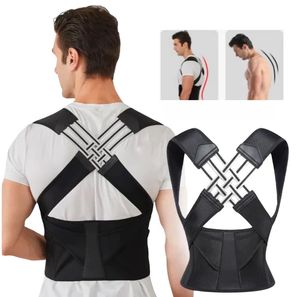 Soporte lumbar y cervical para alivio del dolor de espalda. Corrector de postura ajustable unisex.