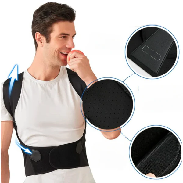 Corrector de postura cómodo y discreto para hombres y mujeres. Ideal para mejorar tu espalda y aliviar el dolor.