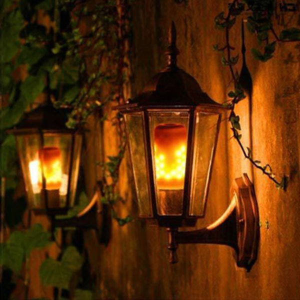 Bombilla LED con efecto llama realista, crea ambiente acogedor para decoración interior y exterior de hogar y jardín.