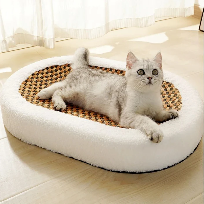 Rascador cama de lujo para gatos, cartón corrugado. Mueble moderno para que tu gato arañe y descanse cómodamente.