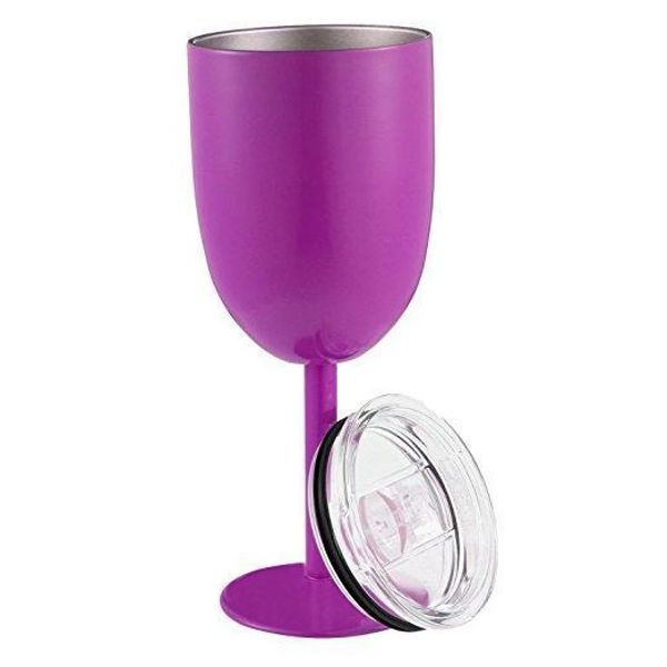 Set de copas de vino térmicas de acero inoxidable, ideales para exterior, picnic y camping.