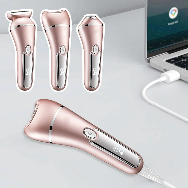 Afeitadora eléctrica 3 en 1 para mujer, perfecta para piernas, axilas y bikini. Impermeable y fácil de limpiar.