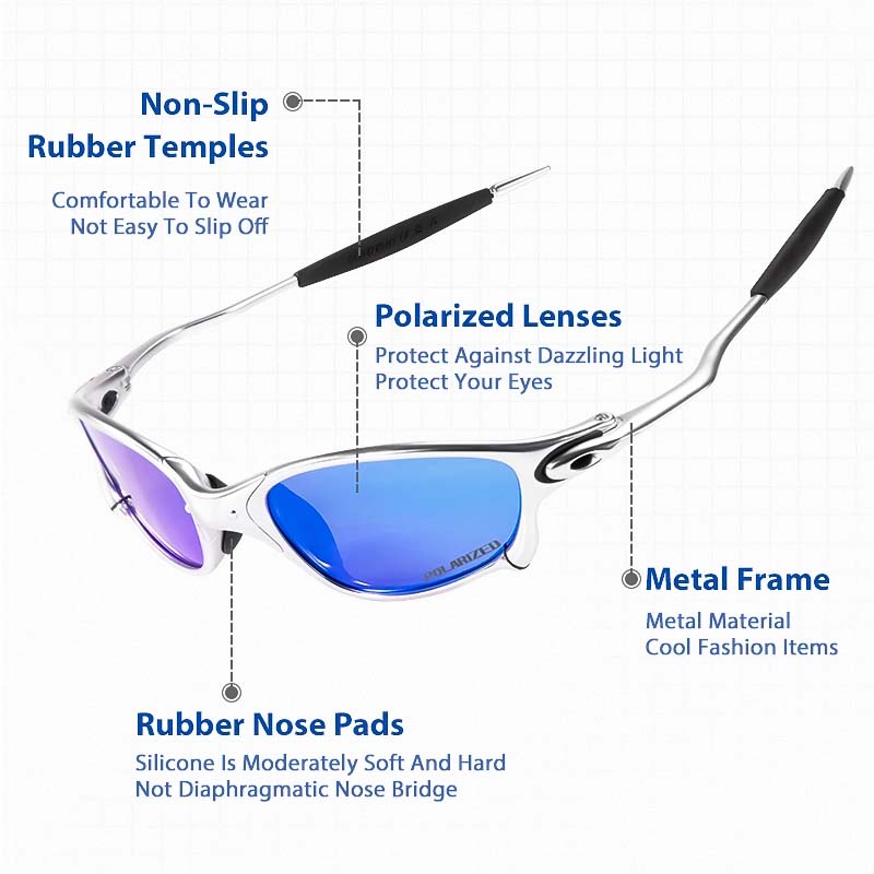 Gafas deportivas polarizadas UV400 para motociclismo. Protección solar ligera y cómoda.