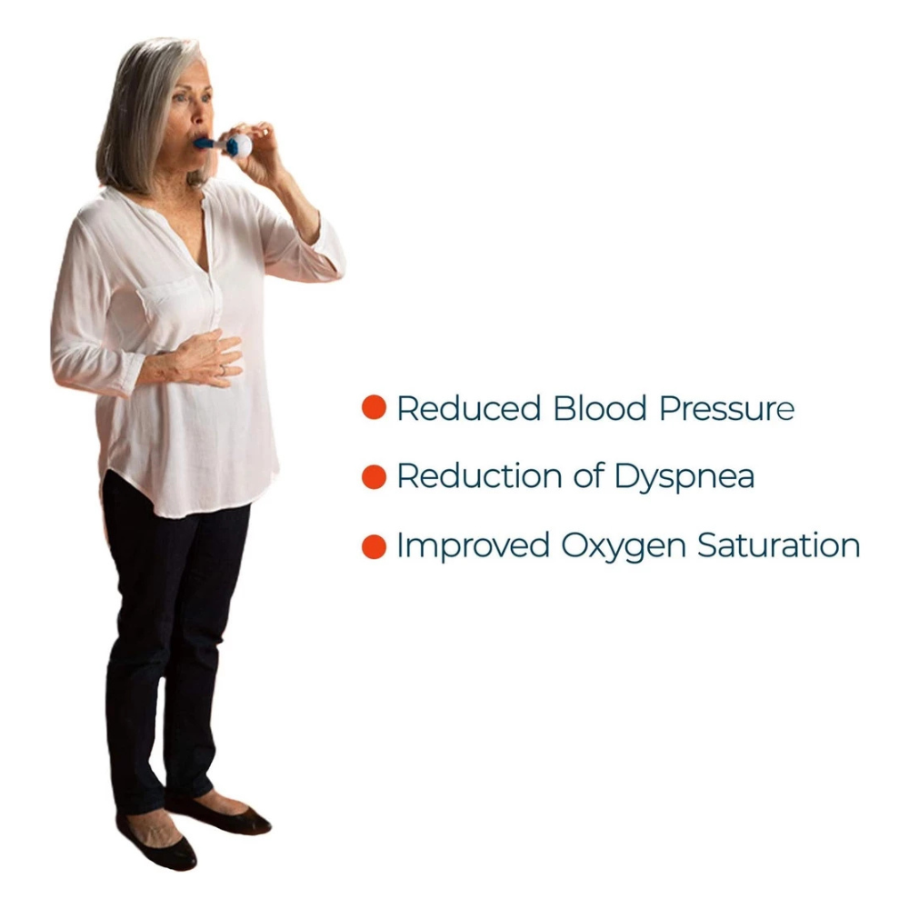 Entrenador respiratorio avanzado para fitness, deporte y bienestar, fortaleciendo pulmones y mejorando la capacidad.
