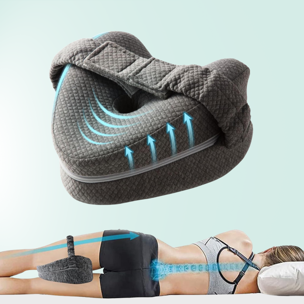 Cojín ortopédico de rodilla de espuma viscoelástica para aliviar dolor de ciática y espalda al dormir de lado.