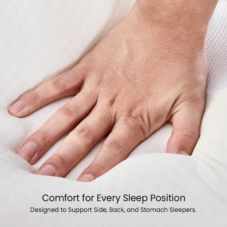 Almohada cervical de espuma viscoelástica que se adapta al cuello para máximo confort y soporte superior.