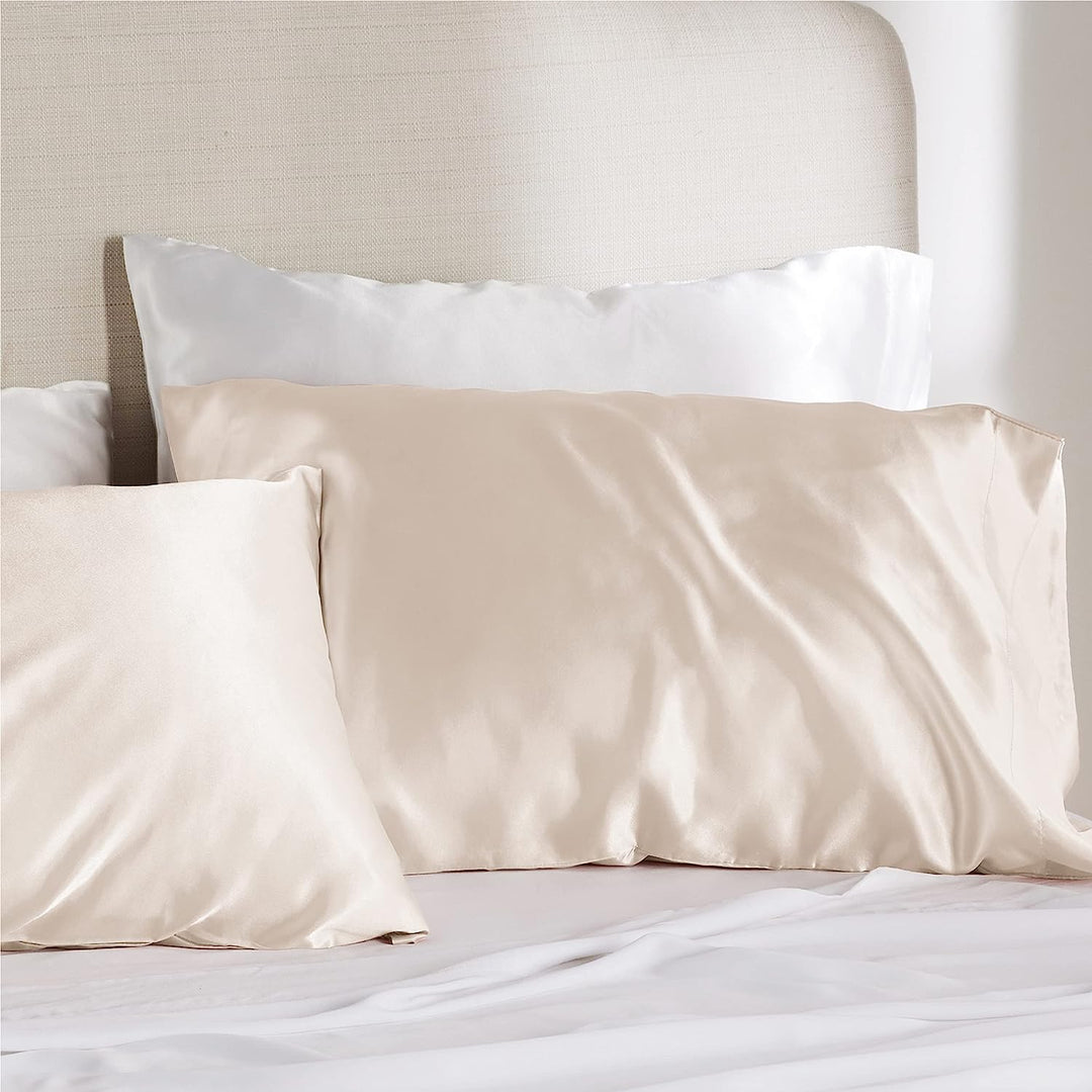 Funda almohada satén seda para almohada contorno. Suave para piel y cabello, previene arrugas y encrespamiento.