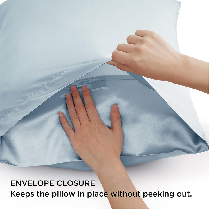 Funda de almohada de satén de seda, se adapta perfectamente a tu almohada contorno. Cuidado avanzado para piel y cabello.