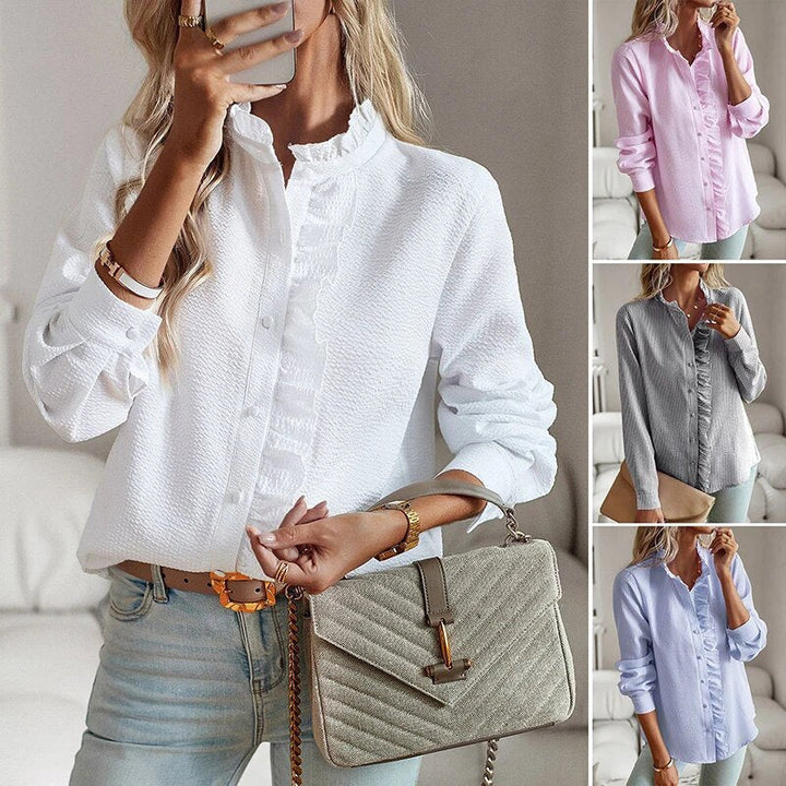 Top femenino de manga larga, blusa elegante y versátil. Confort diario para mujer, ideal para oficina o casual.
