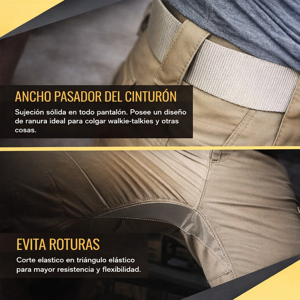 Pantalón cargo de hombre, resistente al agua, ideal para aventura outdoor.