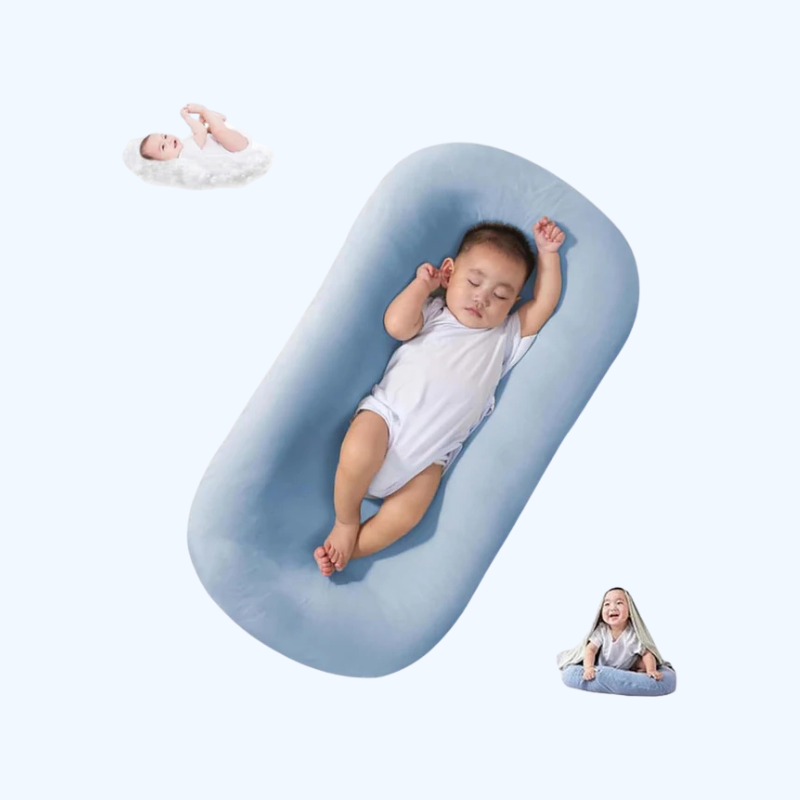 Cojín nido para bebés de algodón transpirable, ideal para recién nacidos. Confort y descanso seguro.