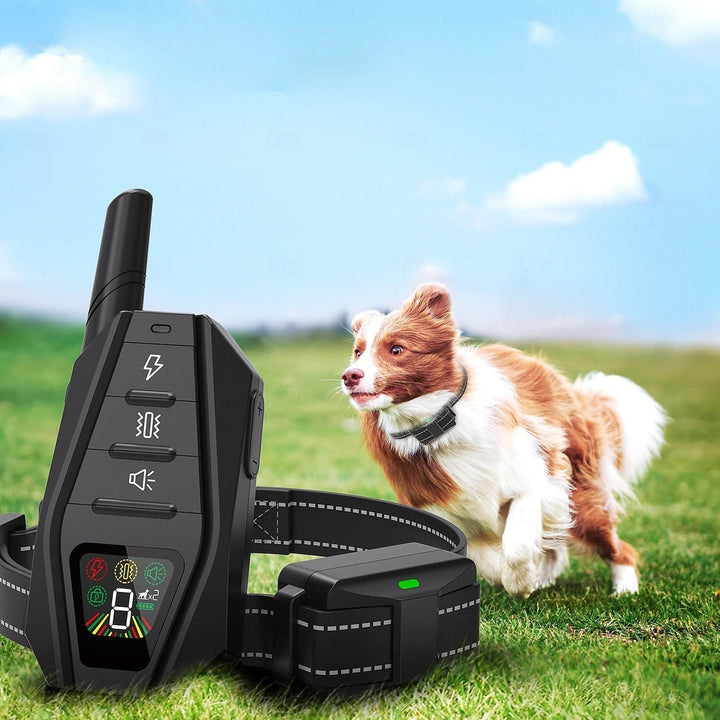 Collar de adiestramiento para perros, impermeable IPX7. Modos: sonido, vibración, estático. Mejora la obediencia.