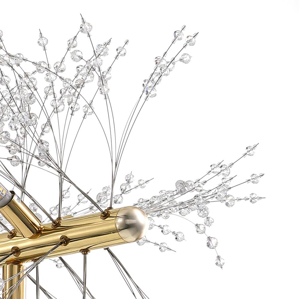 Crea ambiente con esta lámpara lineal de cristal de 9 luces, candelabro moderno para comedor.