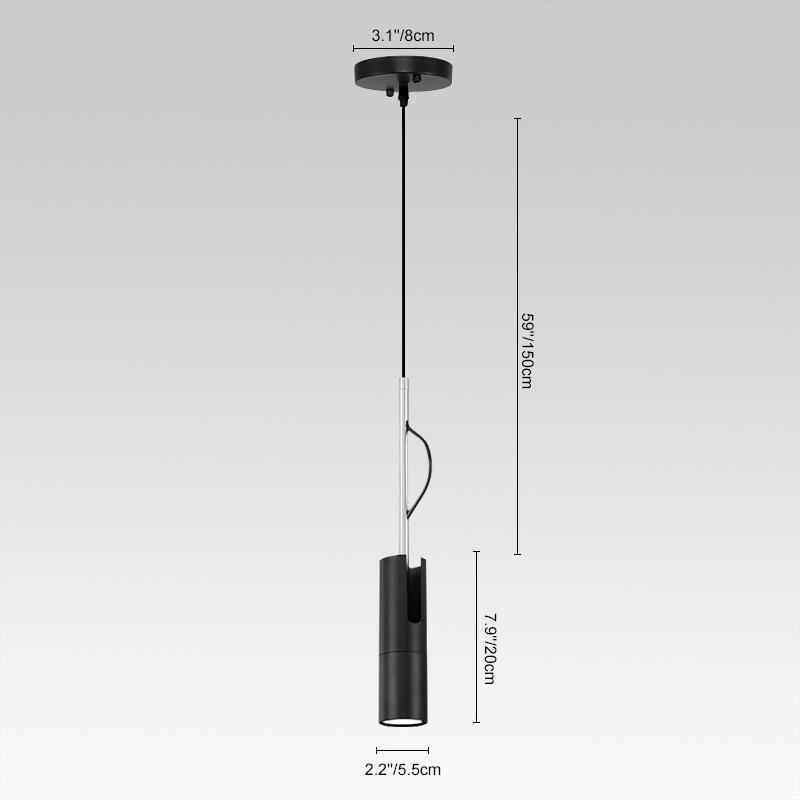 Foco colgante minimalista negro de una sola luz. Ideal para iluminación moderna y decoración de hogar.