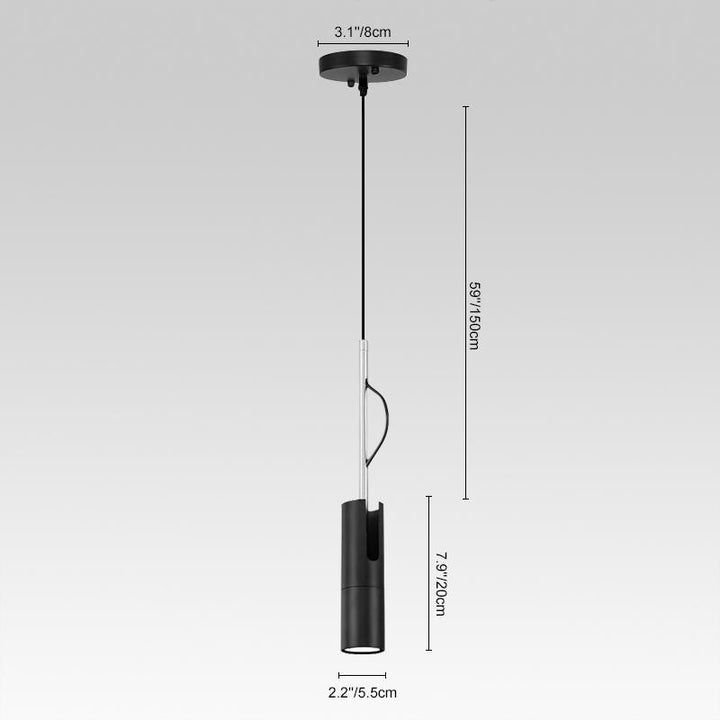 Foco colgante minimalista negro de una sola luz. Ideal para iluminación moderna y decoración de hogar.