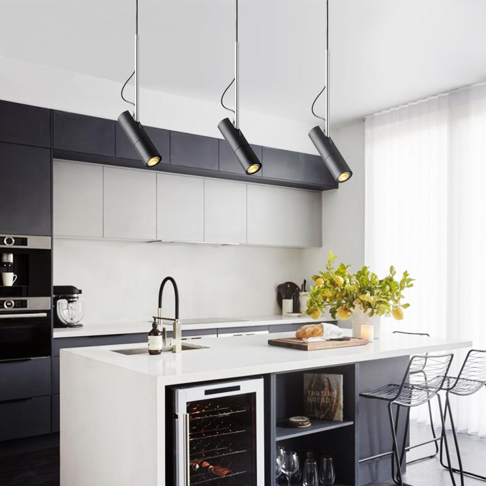 Lámpara colgante moderna de una luz. Iluminación contemporánea para interiores, diseño elegante y decoración de techo.