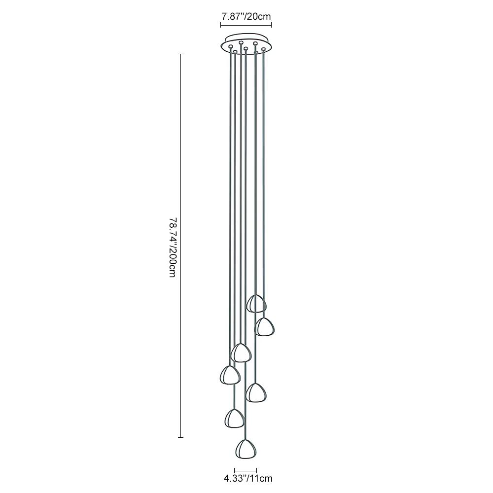 Lámpara de techo de cristal con diseño único de cascada. Estilo moderno y elegante para cualquier espacio.