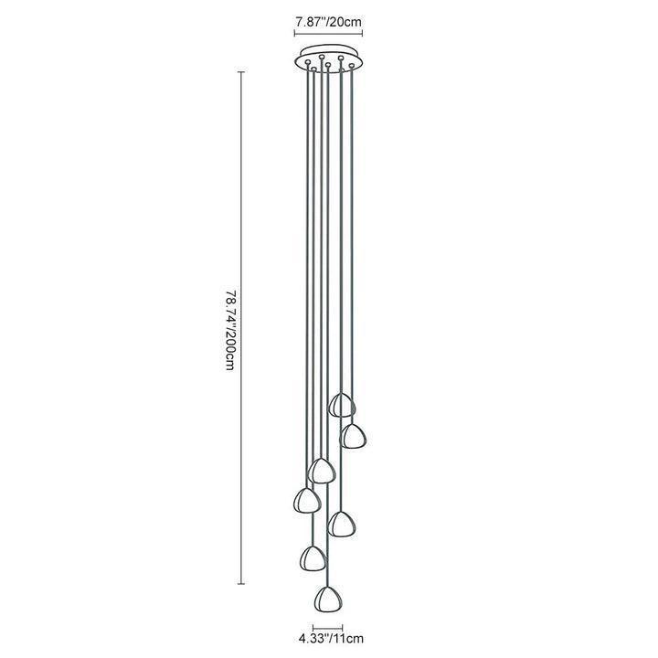 Lámpara de techo de cristal con diseño único de cascada. Estilo moderno y elegante para cualquier espacio.